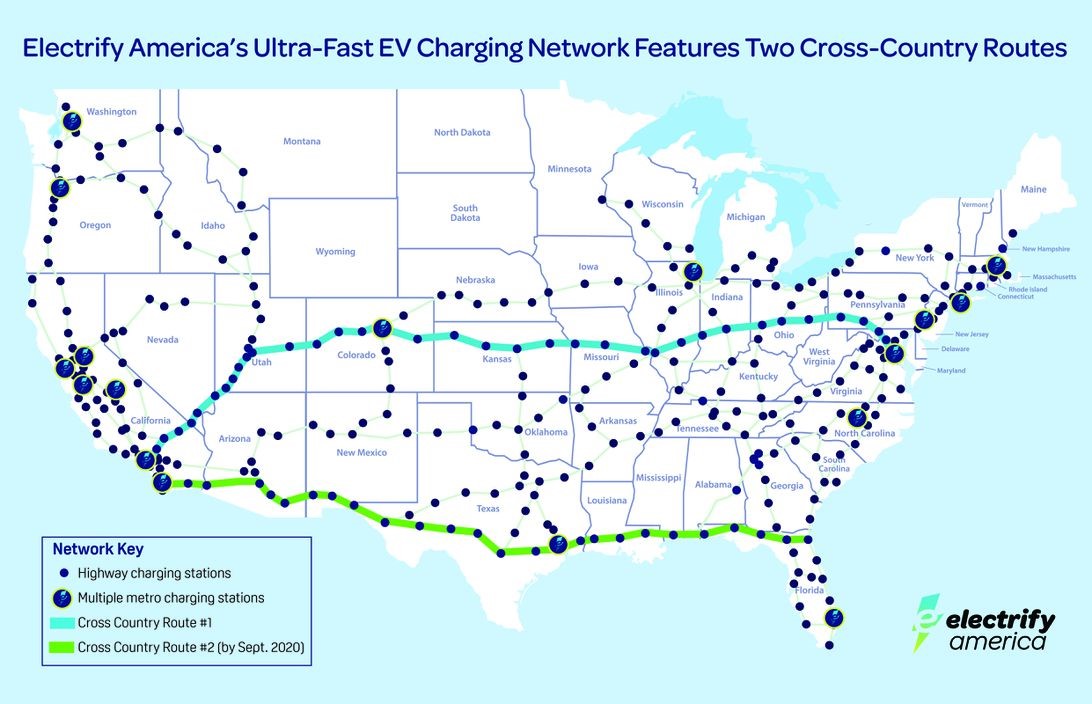 Electrify America现在可以将您的电动汽车从洛杉矶一直带到华盛顿