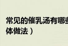 常见的催乳汤有哪些及做法（八种催乳汤的具体做法）