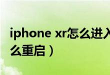 iphone xr怎么进入刷机模式（iPhone XR怎么重启）