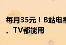每月35元！B站电视大会员更名大会员：手机、TV都能用