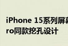 iPhone 15系列屏幕细节曝光：iPhone 14 Pro同款挖孔设计