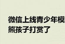 微信上线青少年模式支付限额功能 再也不怕熊孩子打赏了