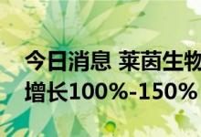 今日消息 莱茵生物：预计上半年净利润同比增长100%-150%