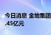 今日消息 金地集团今日涨停 4家机构净买入4.45亿元