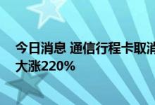 今日消息 通信行程卡取消“星号” 同程旅行相关酒店搜索大涨220%