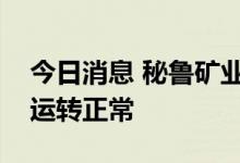 今日消息 秘鲁矿业领域在卡车司机罢工期间运转正常