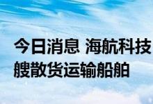 今日消息 海航科技：拟使用1.06亿美元购买6艘散货运输船舶
