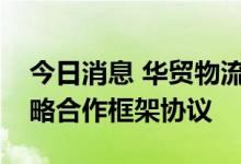 今日消息 华贸物流：与加拿大太阳能签订战略合作框架协议