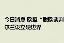 今日消息 欧盟“脱欧谈判”代表谢夫乔维奇：不会考虑在爱尔兰设立硬边界