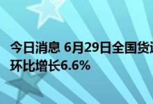 今日消息 6月29日全国货运物流有序运行 民航保障货运航班环比增长6.6%