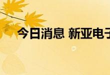 今日消息 新亚电子：筹划重大资产重组