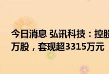今日消息 弘讯科技：控股股东一致行动人累计减持404.21万股，套现超3315万元