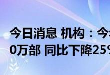 今日消息 机构：今年618智能手机销量为1400万部 同比下降25%