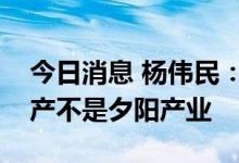 今日消息 杨伟民：中国仍有住房刚需，房地产不是夕阳产业