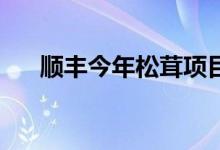 顺丰今年松茸项目已布局超800个网点