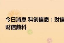 今日消息 科创信息：财信金服无偿划转公司13.41%股份至财信数科