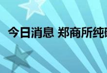 今日消息 郑商所纯碱期货主力合约大跌4%