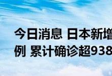 今日消息 日本新增新冠肺炎确诊病例24903例 累计确诊超938万例