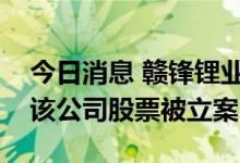 今日消息 赣锋锂业因并购江特电机期间买入该公司股票被立案