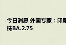 今日消息 外国专家：印度10个邦或已出现奥密克戎变异毒株BA.2.75