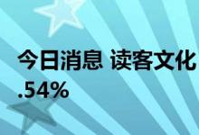 今日消息 读客文化：读客投资拟减持不超过1.54%