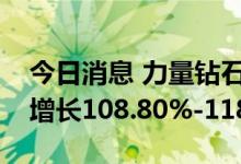 今日消息 力量钻石：预计上半年净利润同比增长108.80%-118.98%
