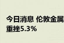 今日消息 伦敦金属交易所 LME三个月期锡价重挫5.3%