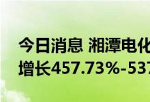 今日消息 湘潭电化：预计上半年净利润同比增长457.73%-537.41%