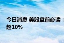 今日消息 美股盘前必读：三大股指期货走低 金融壹账通涨超10%