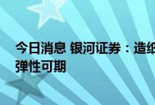 今日消息 银河证券：造纸行业承压加速集中 龙头企业业绩弹性可期