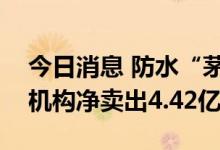 今日消息 防水“茅”东方雨虹今日跌停 4家机构净卖出4.42亿元