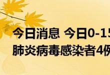 今日消息 今日0-15时，北京市新增本土新冠肺炎病毒感染者4例