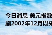 今日消息 美元指数DXY突破前高105.79，续刷2002年12月以来新高