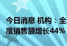 今日消息 机构：全球十大半导体设计企业1季度销售额增长44%