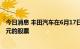 今日消息 丰田汽车在6月17日至23日期间共回购了259亿日元的股票