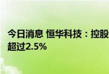 今日消息 恒华科技：控股股东、实际控制人之方文拟减持不超过2.5%