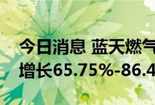 今日消息 蓝天燃气：预计上半年净利润同比增长65.75%-86.47%