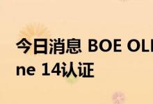 今日消息 BOE OLED面板正式通过苹果iPhone 14认证