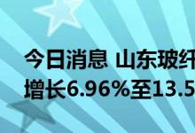 今日消息 山东玻纤：预计上半年净利润同比增长6.96%至13.58%