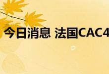 今日消息 法国CAC40指数日内涨幅达2.00%