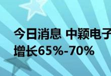 今日消息 中颖电子：预计上半年净利润同比增长65%-70%