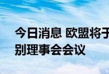 今日消息 欧盟将于7月26日召开能源部长特别理事会会议
