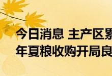 今日消息 主产区累计收购新麦2934万吨 今年夏粮收购开局良好