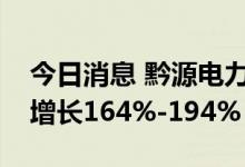 今日消息 黔源电力：预计上半年净利润同比增长164%-194%