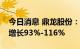 今日消息 鼎龙股份：预计上半年净利润同比增长93%-116%