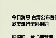 今日消息 台湾公布首例猴痘确诊病例所携病毒基因序列  与欧美流行型别相同

报道称，台“疾管署”6月24日公布台