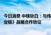 今日消息 中核钛白：与伟力得签署《全钒液流电池储能全产业链》战略合作协议