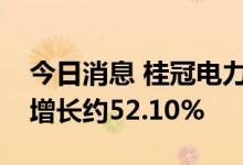 今日消息 桂冠电力：预计上半年净利润同比增长约52.10%