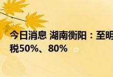 今日消息 湖南衡阳：至明年5月底，购房及车位分别补贴契税50%、80%