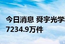 今日消息 舜宇光学科技：6月手机镜头出货量7234.9万件